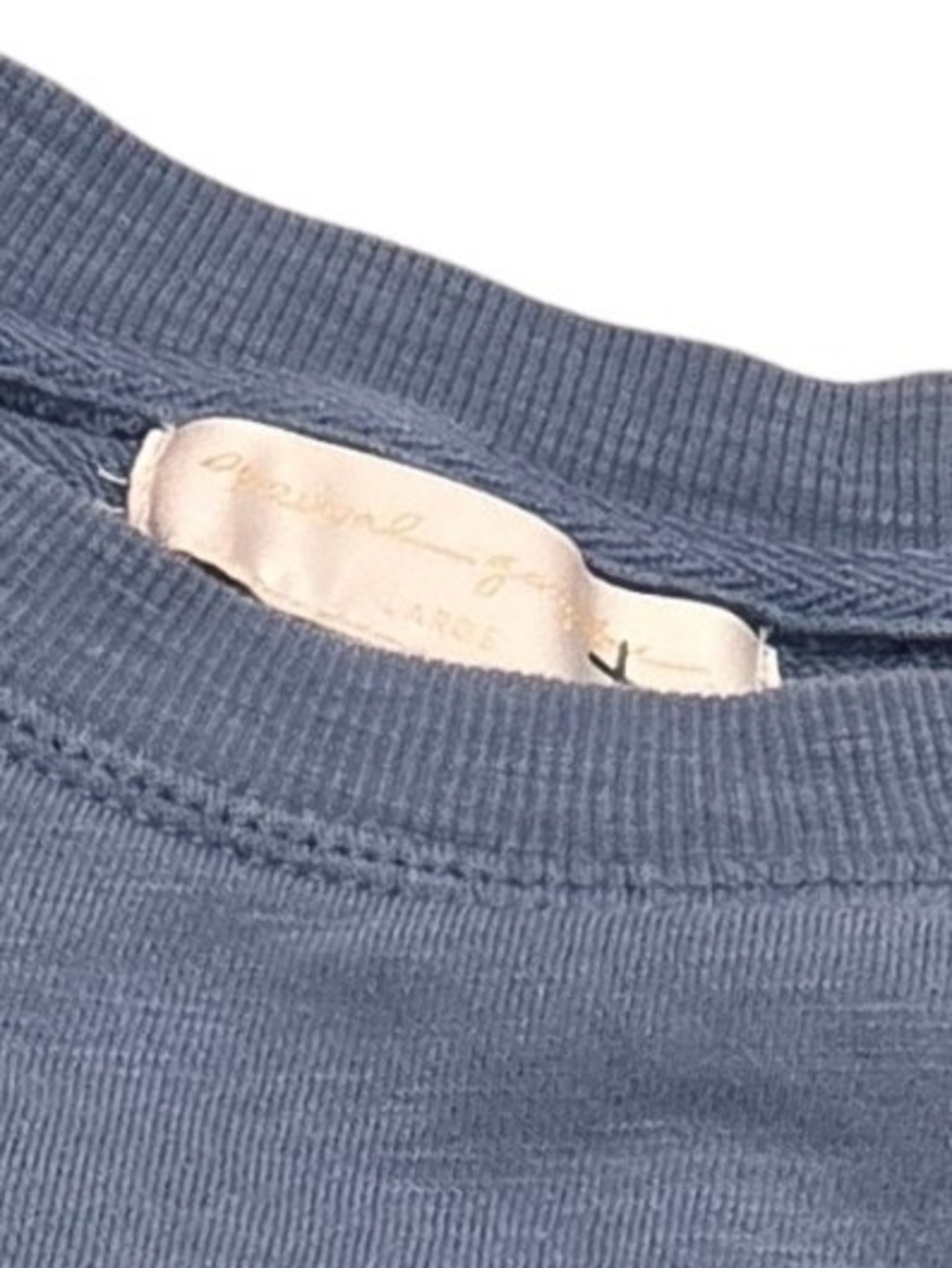 Spiritual Gangster x Pure Barre Sweatshirt Size L Blue Slub Crewneck Raglan - Picture 7 of 9